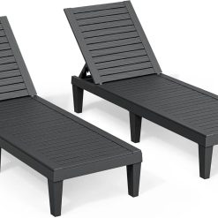 Alternative view of Lumi Discount Lounge Chair, Pool Lounge Chairs Set of 2, Waterproof Sun Loungers Chair, 5-Positions Adjustable Outdoor Lounge Chairs