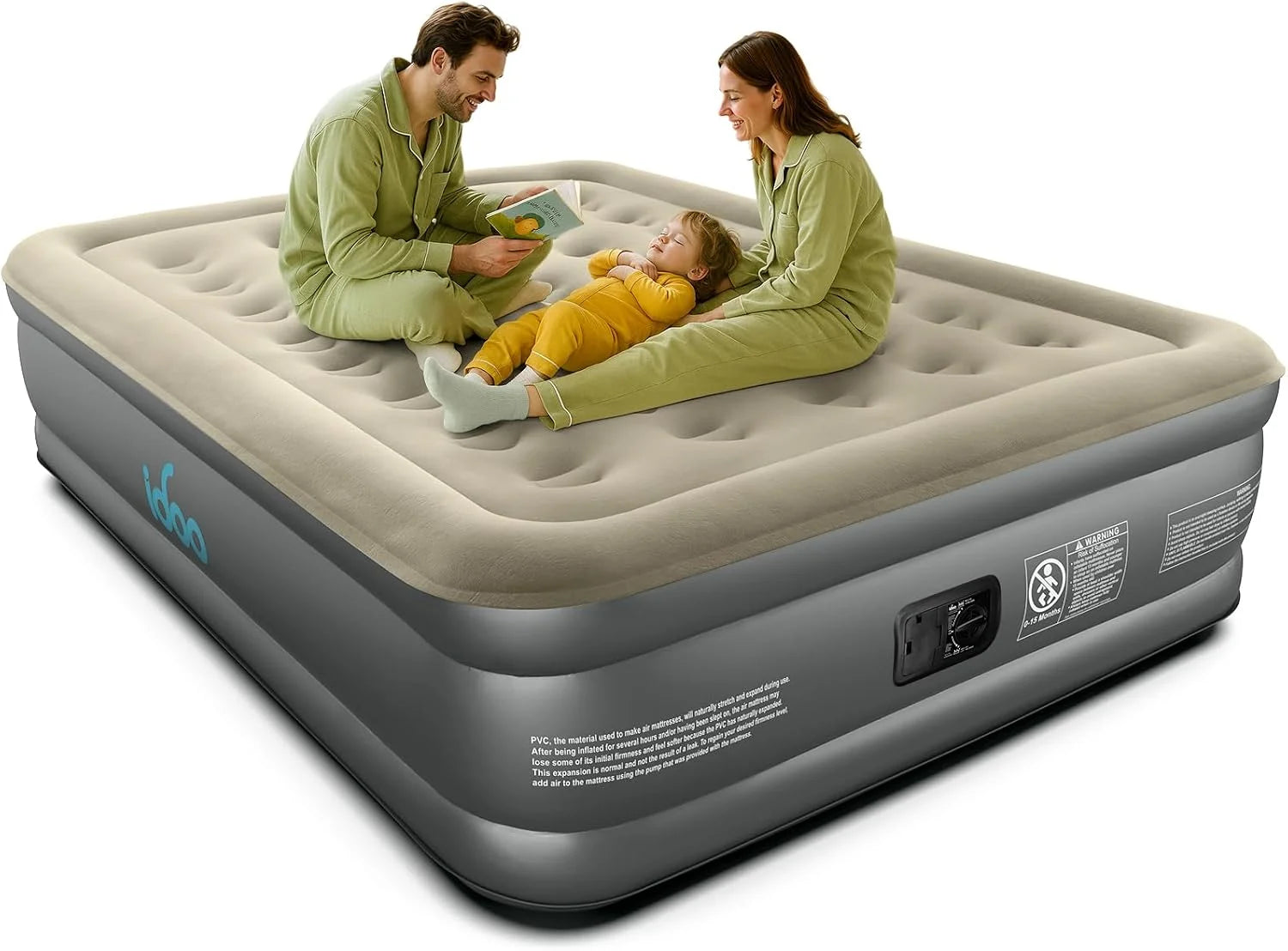 Lumi Discount Queen Air Mattress with Built in Pump, 18 Raised Comfort Inflatable Blow up Mattress, Upgraded Support Structure - Image 8