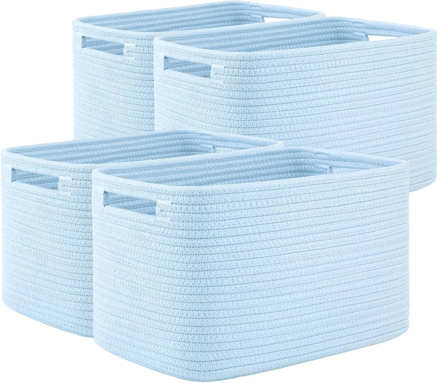Discount 4 Pack Storage Baskets for Organizing, Cube Storage Bins for Shelves, Rectangle Storage Baskets With Handles - Image 4