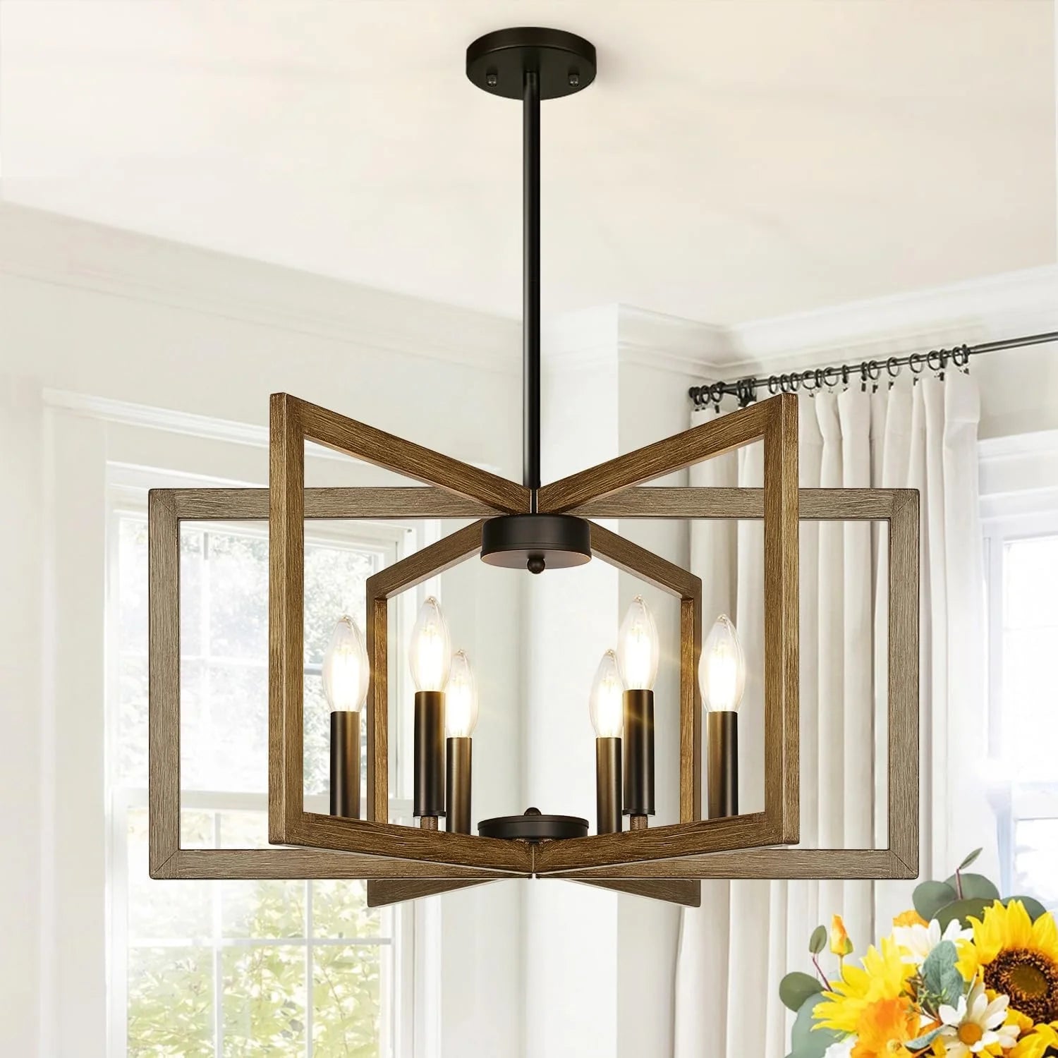 Discount 25-61 Height Adjustable Modern Matte Black Chandelier for Dining Room - Image 6