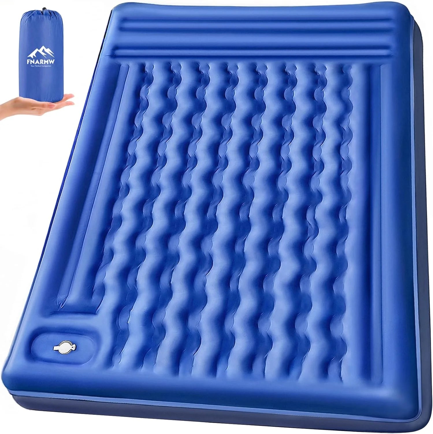 Lumi Discount Double Sleeping Pad Camping, Self Inflating 6" Extra-Thick 2 Person Pillow Built-in Foot Pump Waterproof