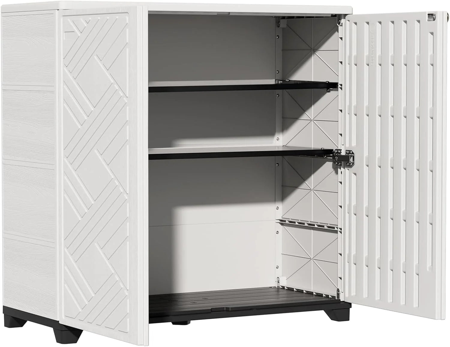 Lumi Discount Indoor/Outdoor Storage Cabinet Waterproof, 34x15x34 Plastic Outdoor Storage Box for Garden Balcony Bathroom - Image 2