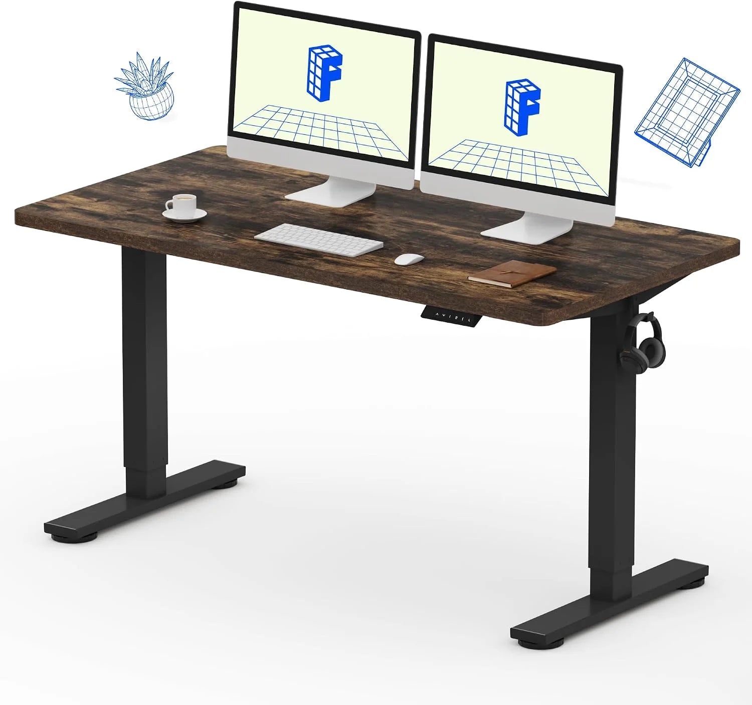 Lumi Discount FLEXISPOT EN1 One-Piece Standing Desk, Electric Adjustable with 4 Memory Presets, 176 LBS Capacity, 48x24 Black - Image 25