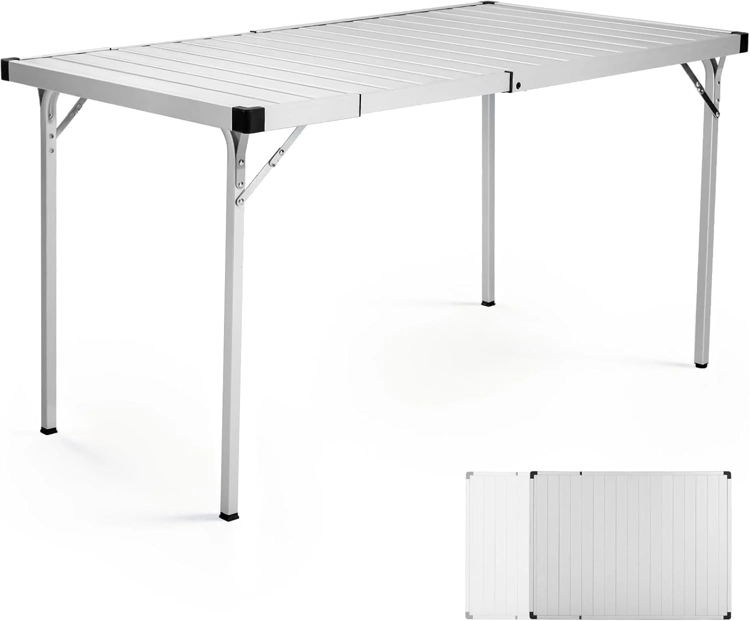 Lumi Discount Outdoor Folding Portable Picnic Camping Table with Adjustable Height Aluminum Roll Up Table Top Mesh Layer - Image 7