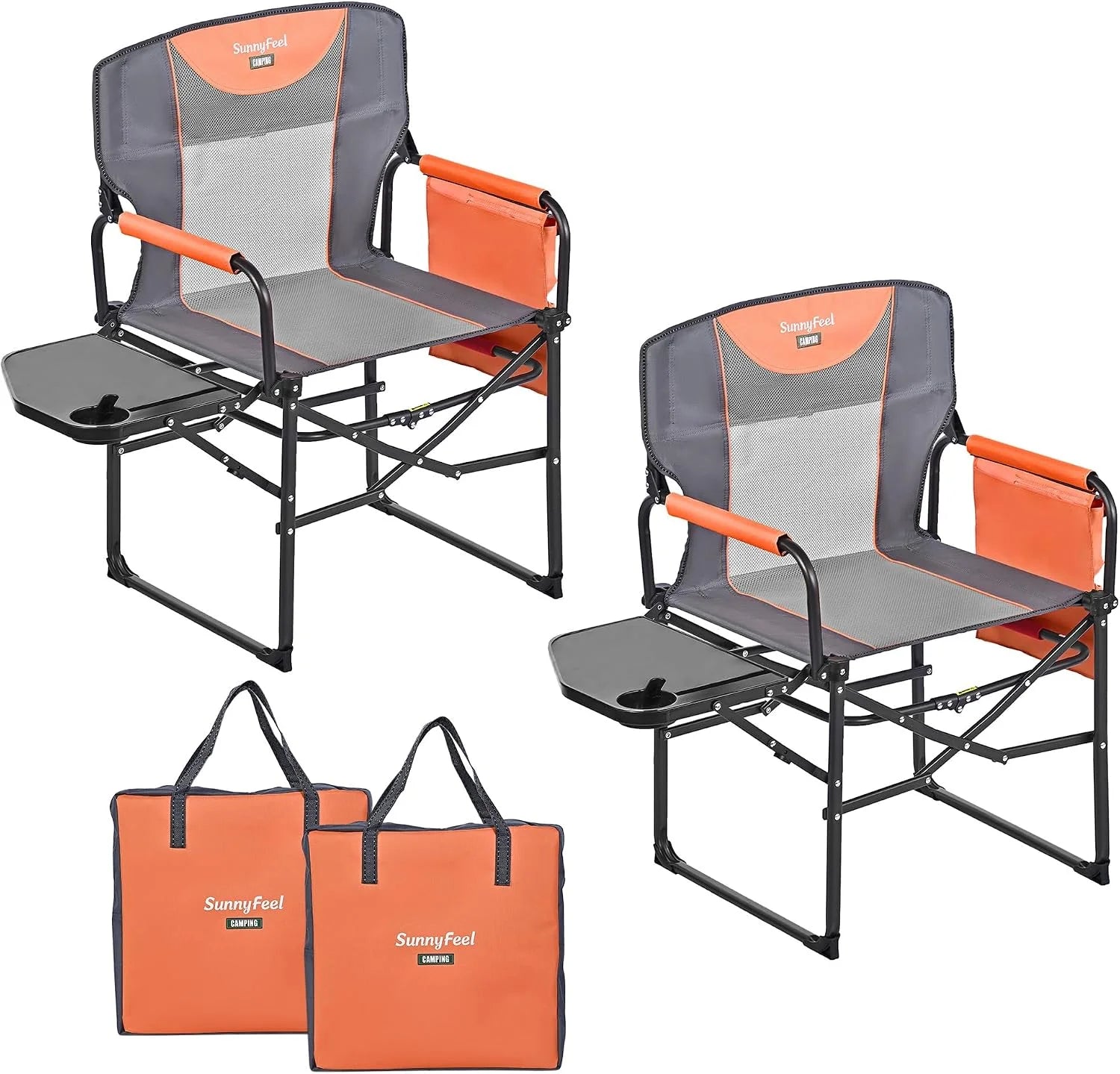 Lumi Discount SUNNYFEEL Camping Directors Chair, Heavy Duty, Oversized Portable Folding Chair with Side Table - Image 11