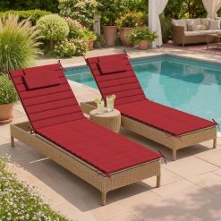 Lumi Discount Crestlive Products Chaise Lounge Cushion Outdoor Set of 2, Foldable Water Resistant Pool Lounge Chair Cushions