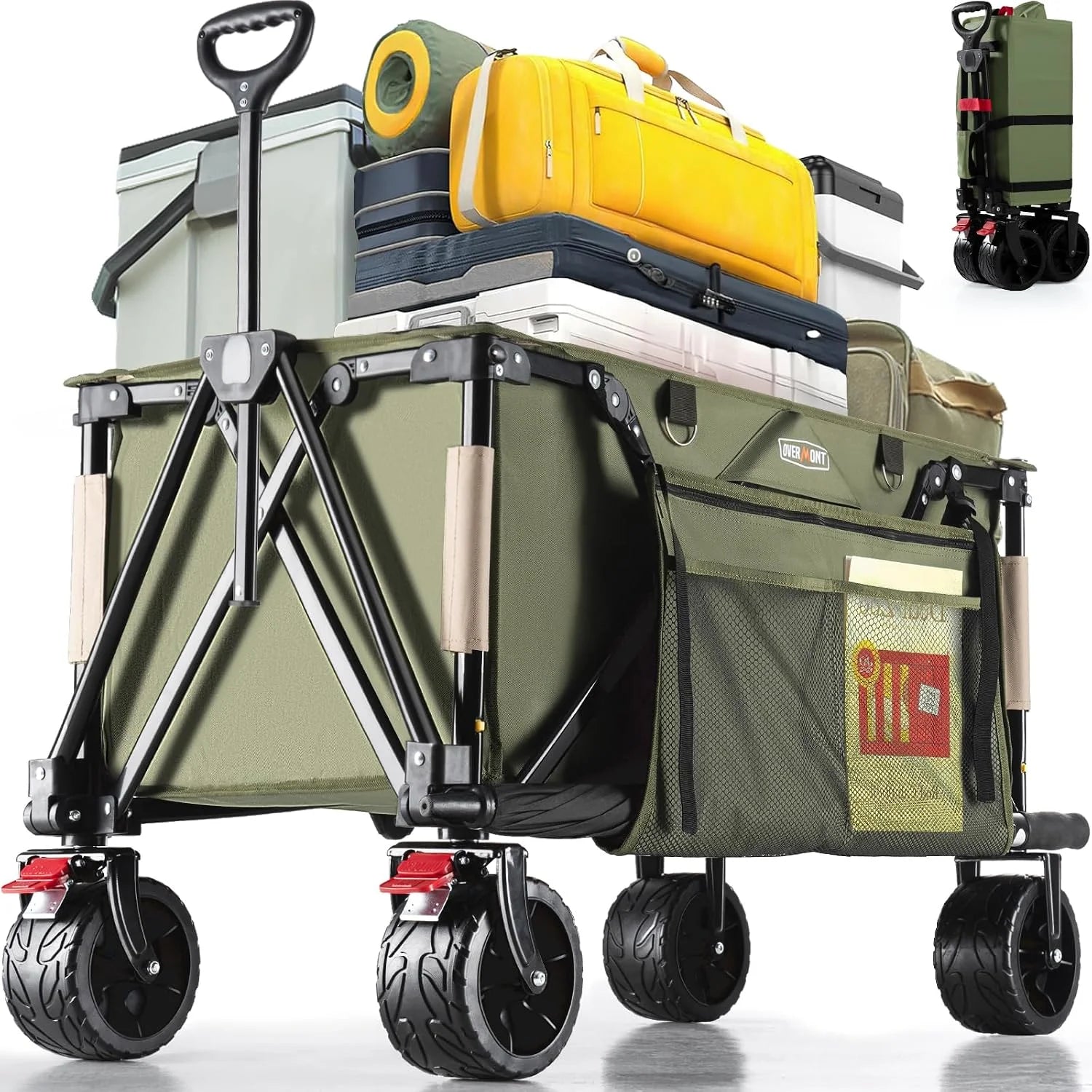 Discount Ultra Compact Collapsible Wagon Cart, Lightweight Foldable Wagon with All Terrain Wheels - Image 4