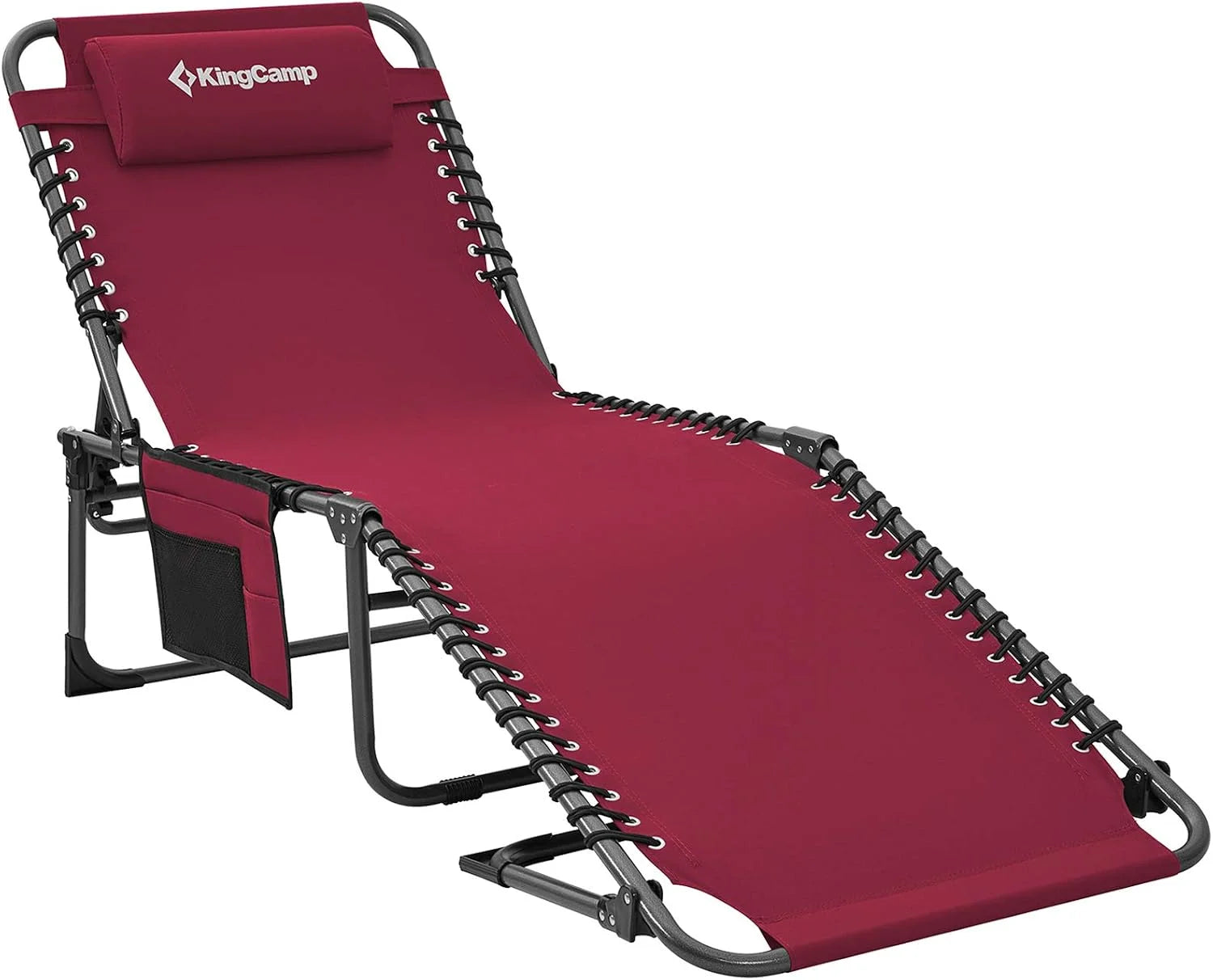 Lumi Discount Oversized Tanning Chair, Extra-Wide Padded Folding Chase Lounge Chairs Portable Adjustable 5-Position 440lbs - Image 4