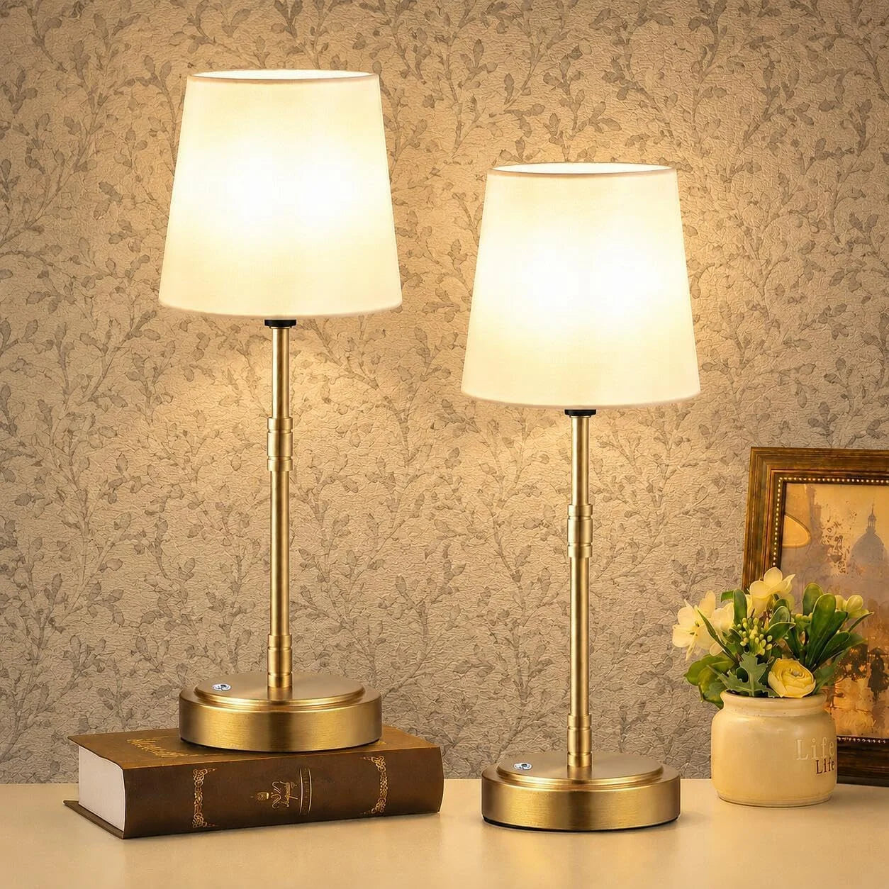 Discount Cordless Table Lamps Set of 2 ¨C Battery Operated Lamp with 7500mAh Rechargeable Battery, Dimmable, Bulb Included - Image 4