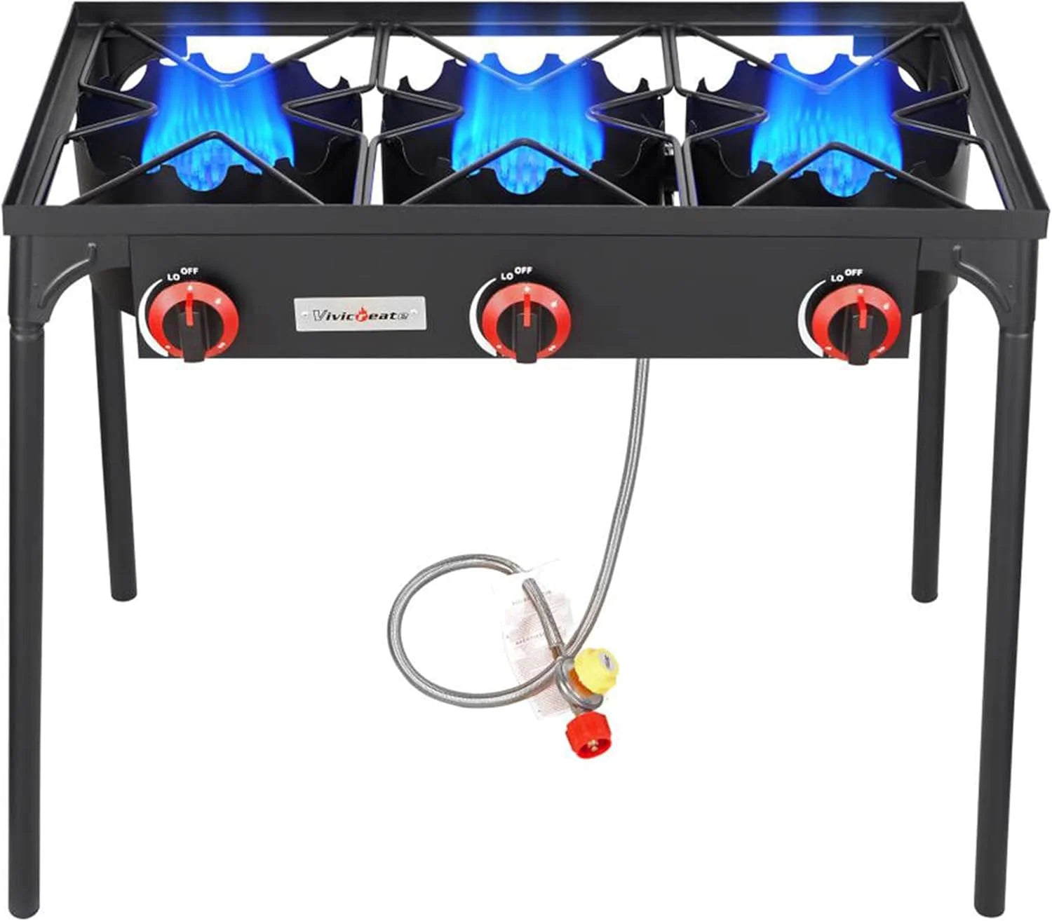 Discount VIVICREATE Propane Grill 2 Burner Outdoor Propane Stove Portable Gas Grill High Pressure Camping Stove Double Burner - Image 2