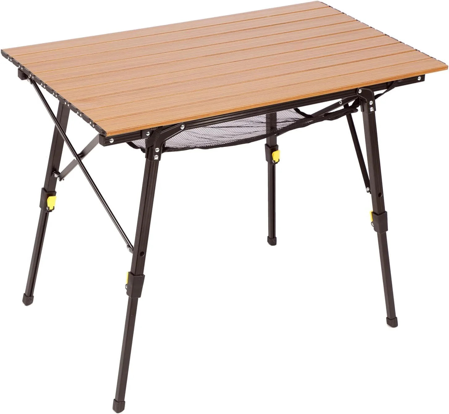 Lumi Discount Outdoor Folding Portable Picnic Camping Table with Adjustable Height Aluminum Roll Up Table Top Mesh Layer - Image 6