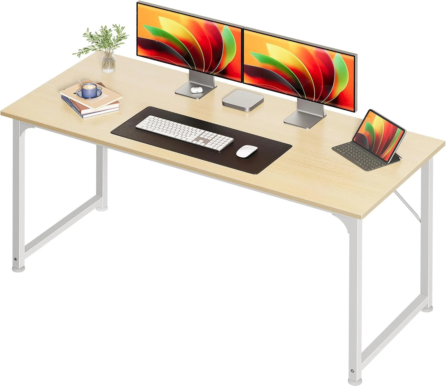 Lumi Discount Computer Desk, 55 Inch Home Office Desk