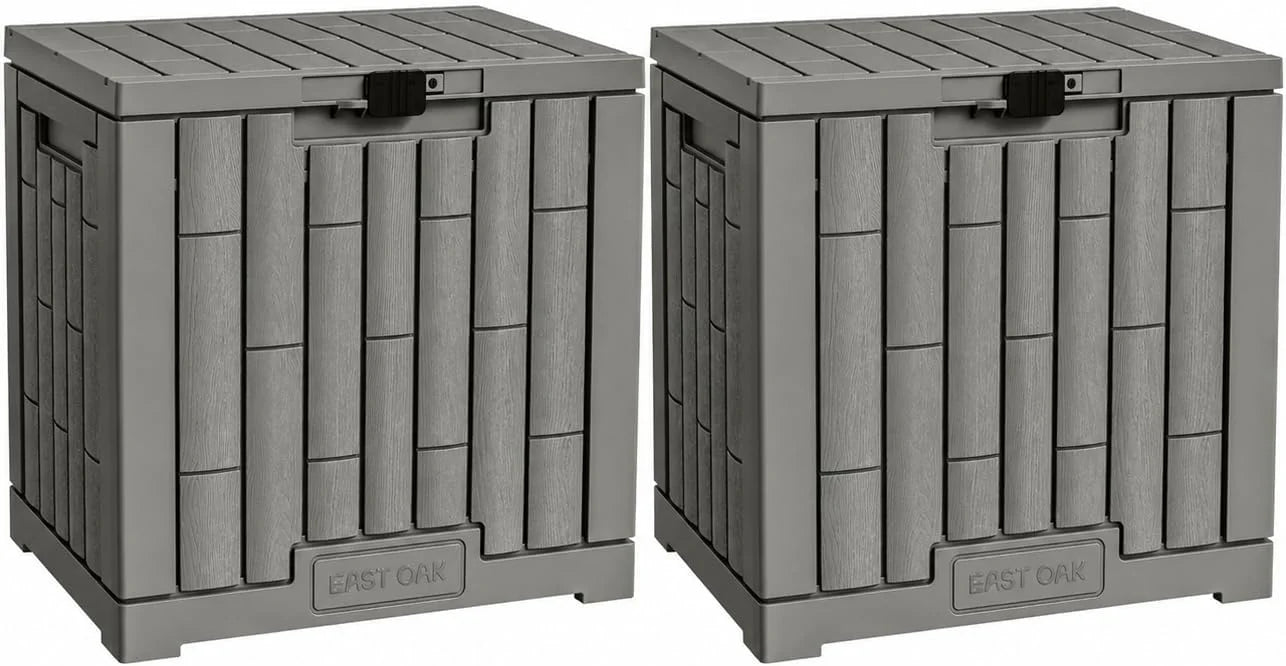 Lumi Discount OAK Outdoor Storage Box, 31 Gallon Deck Box Indoor and Outdoor Use, Waterproof Resin Storage Bin for Package Delivery - Image 5
