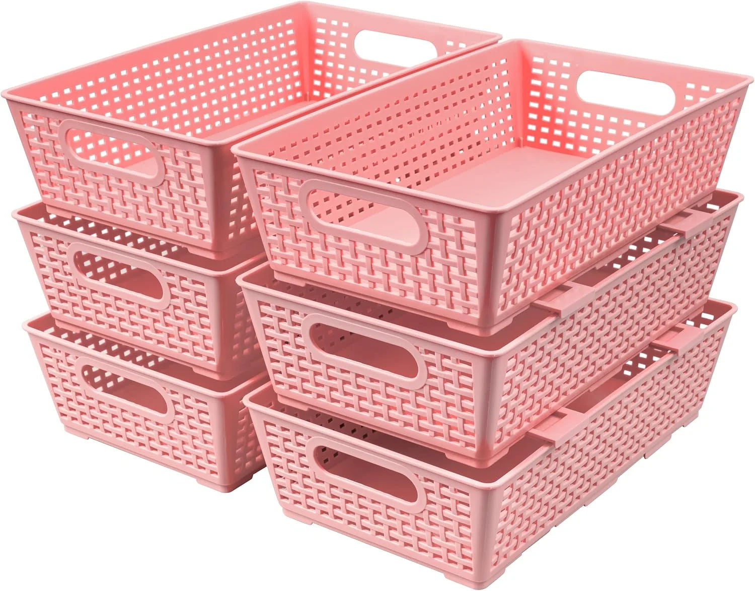 Discount Woven Plastic Basket, Storage Bins for Cabinet, Closet, Shelf - Image 3