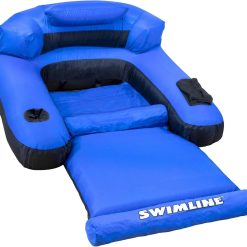 Discount SWIMLINE Solstice Fabric Covered Pool Float Mattress Red Lounger Raft for Adults & Kids I Comfortable Head Back Rest