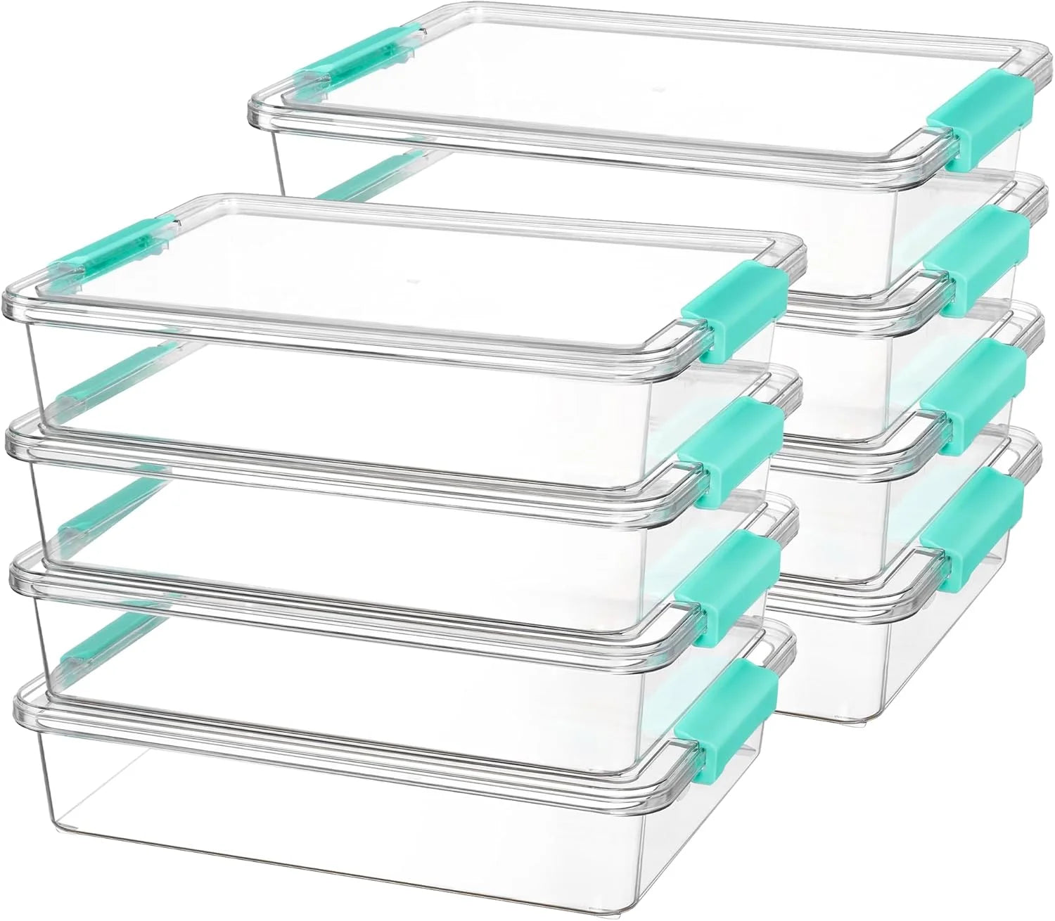 Discount 4 Pack 6 Qt Plastic Storage Bins with Lids, Clear Sensory Bins, Stackable Containers for Organizing School - Image 8