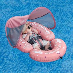 Lumi Discount Mambobaby Baby Pool Floats Hammock with Canopy, Portable Swimming Floating Toys Self-Inflating Water Hammock Pool