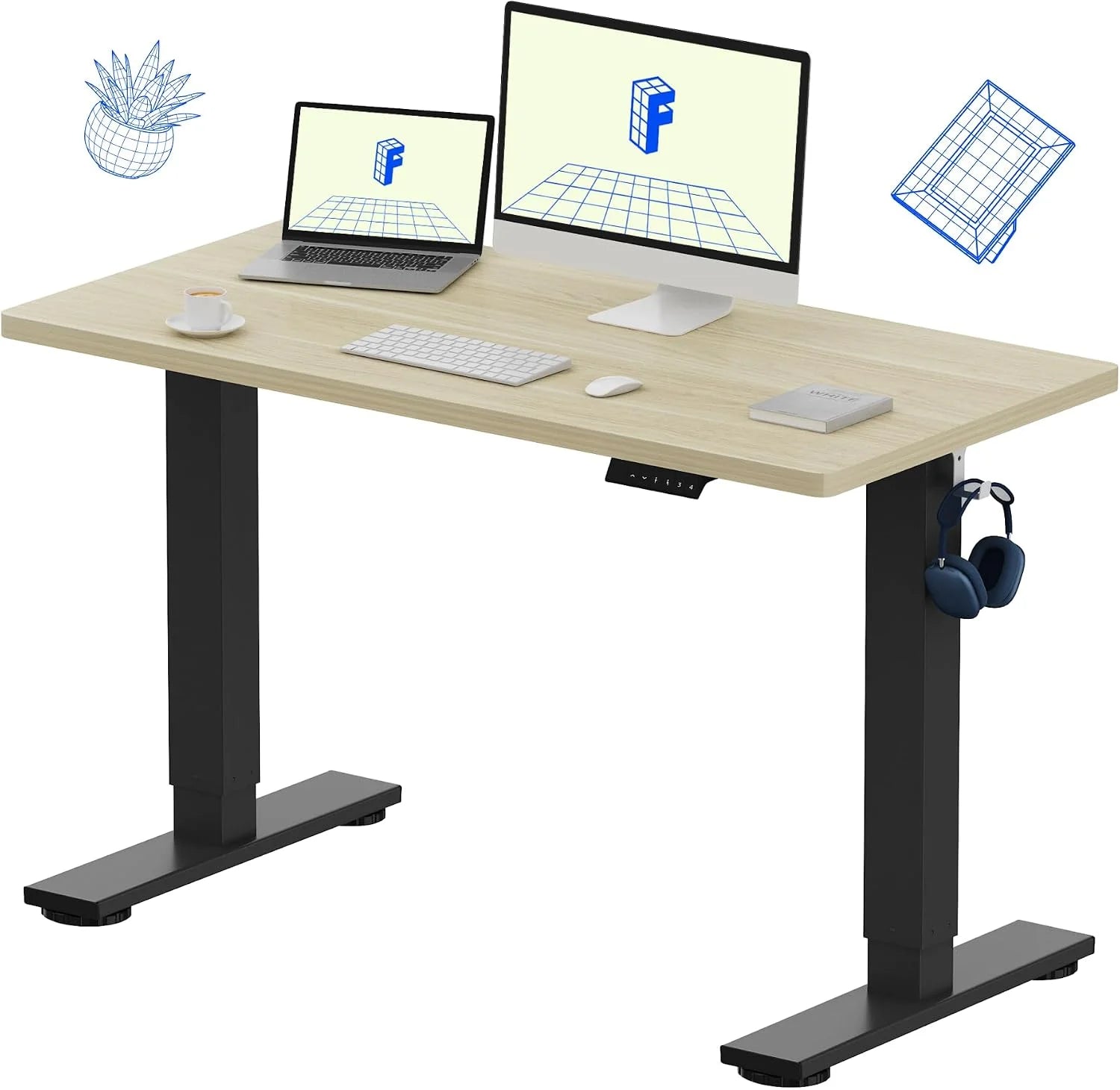Lumi Discount FLEXISPOT EN1 One-Piece Standing Desk, Electric Adjustable with 4 Memory Presets, 176 LBS Capacity, 48x24 Black - Image 38