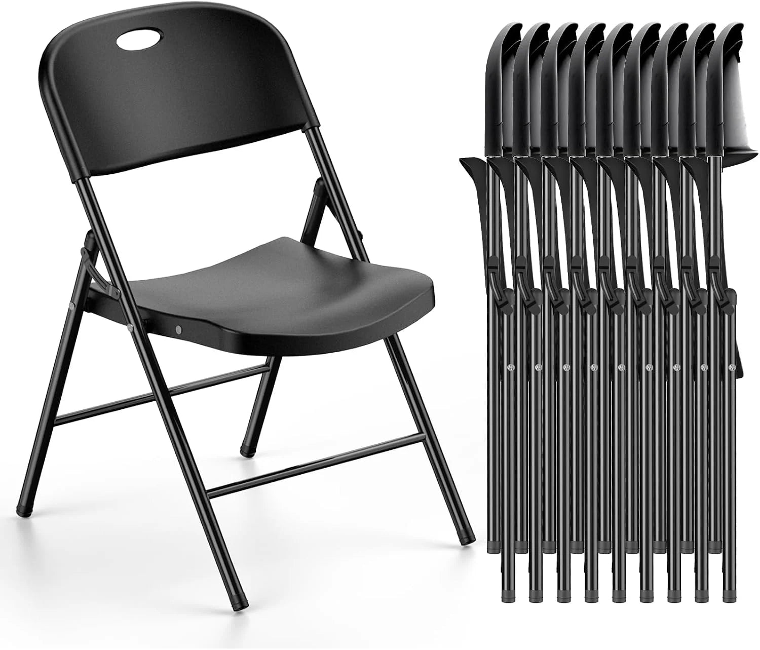 Lumi Discount 350 Weight Limit Heavy Duty Plastic Folding Chair with Reinfoced Steel Frame for Indoor and Outdoor, Wedding - Image 7