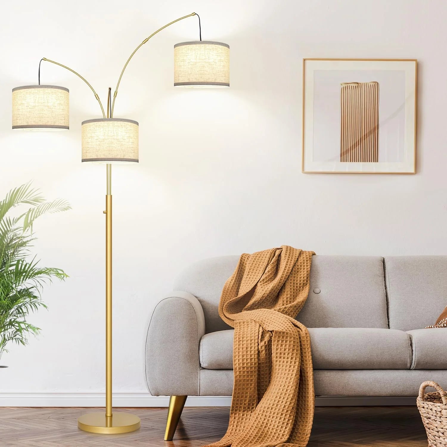 Discount Nintiue 80-in 3-Light Dimmable Arc Floor Lamp, 3000LM - Image 10