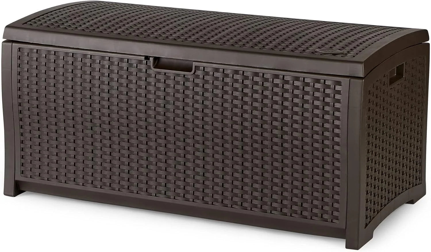 Lumi Discount Suncast Outdoor Storage Box " 73 Gallon Mocha Brown Deck Box for Patio, weather-resistant Outdoor Storage Bench - Image 2