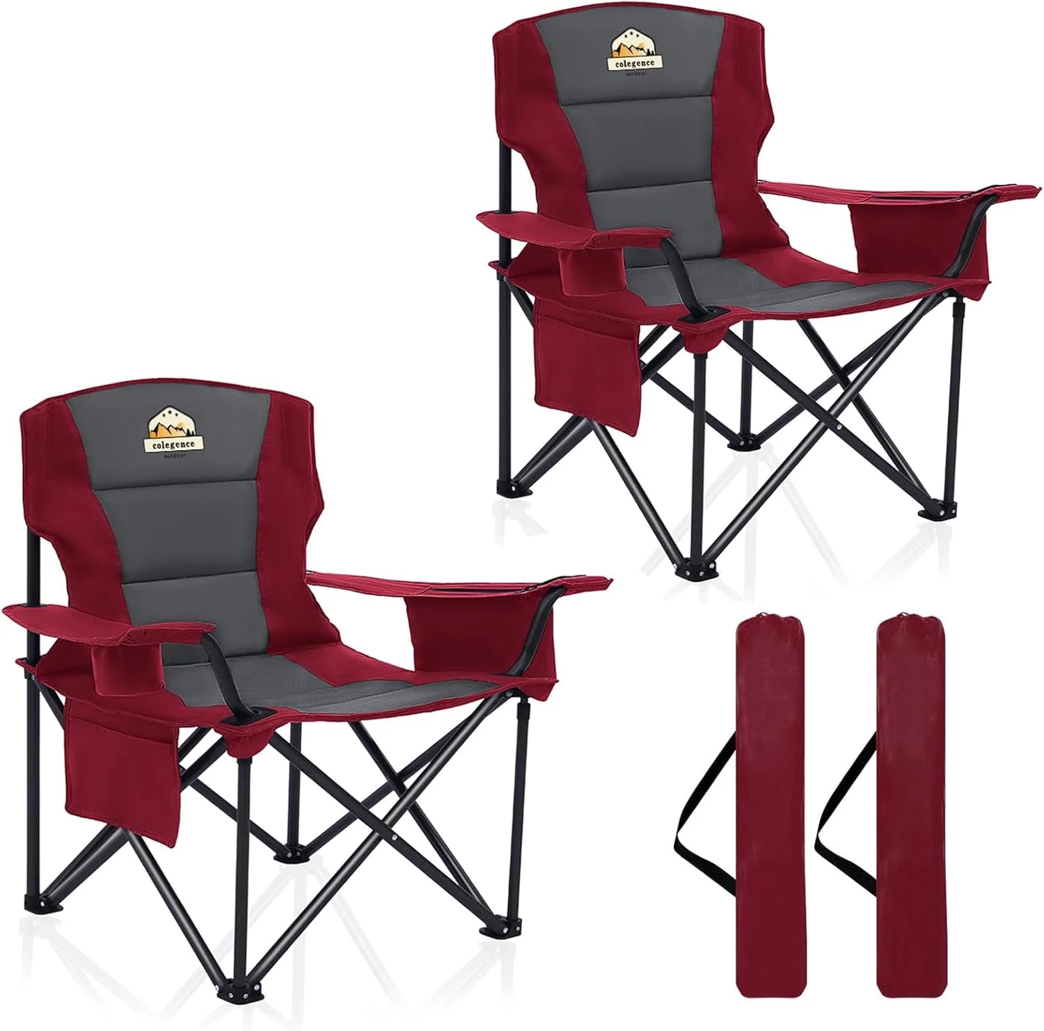 Discount Oversized Heavy Duty Camping Chairs 2 Pack, 450 LBS Support Extra Wide Folding Portable Outdoor Chair - Image 13