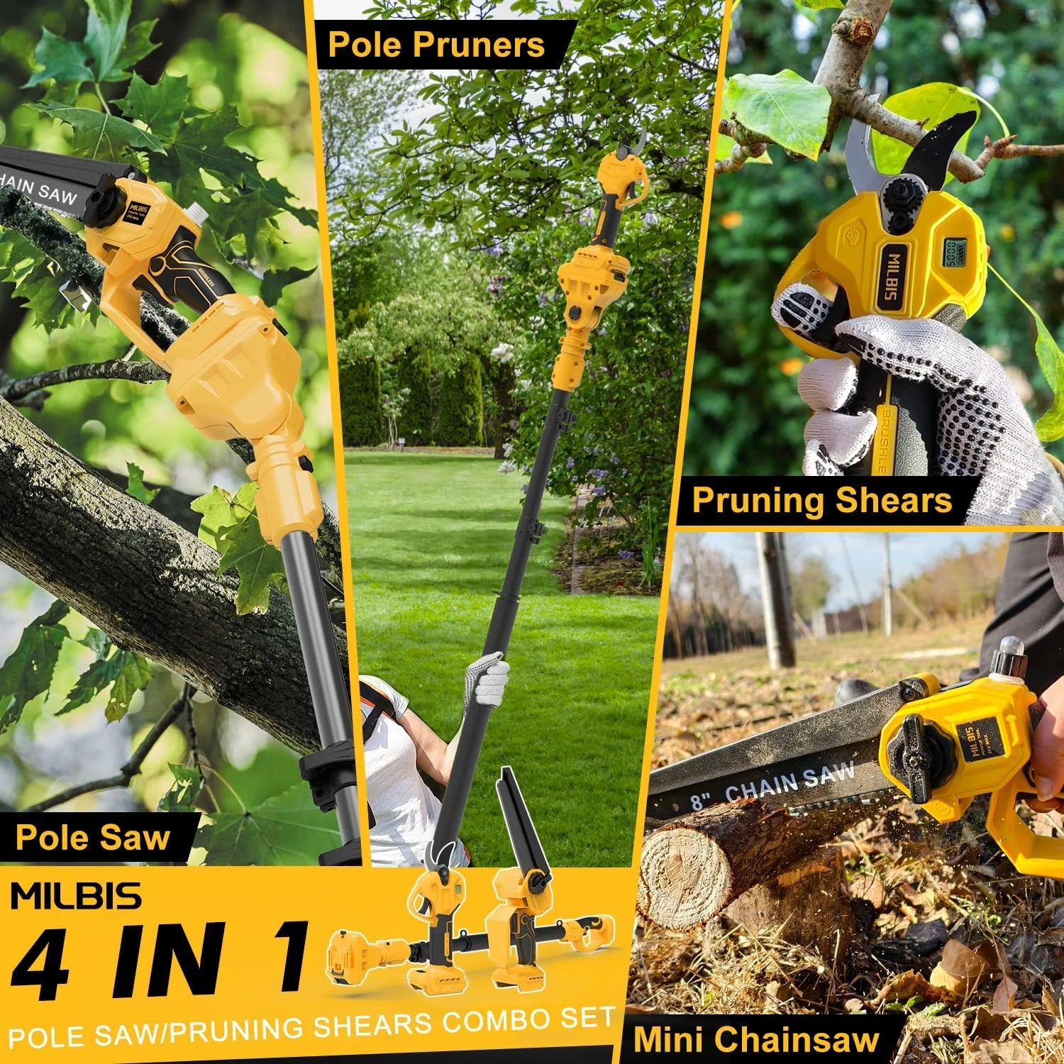 Lumi Discount Cordless Pole Saw & Electric Pruning Shears for DeWalt 20V Battery - Image 3