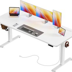 Alternative view of Lumi Discount Electric Standing Desk with Power Outlets and USB-C Port, 47 X 24 Inch Height Adjustable Desk