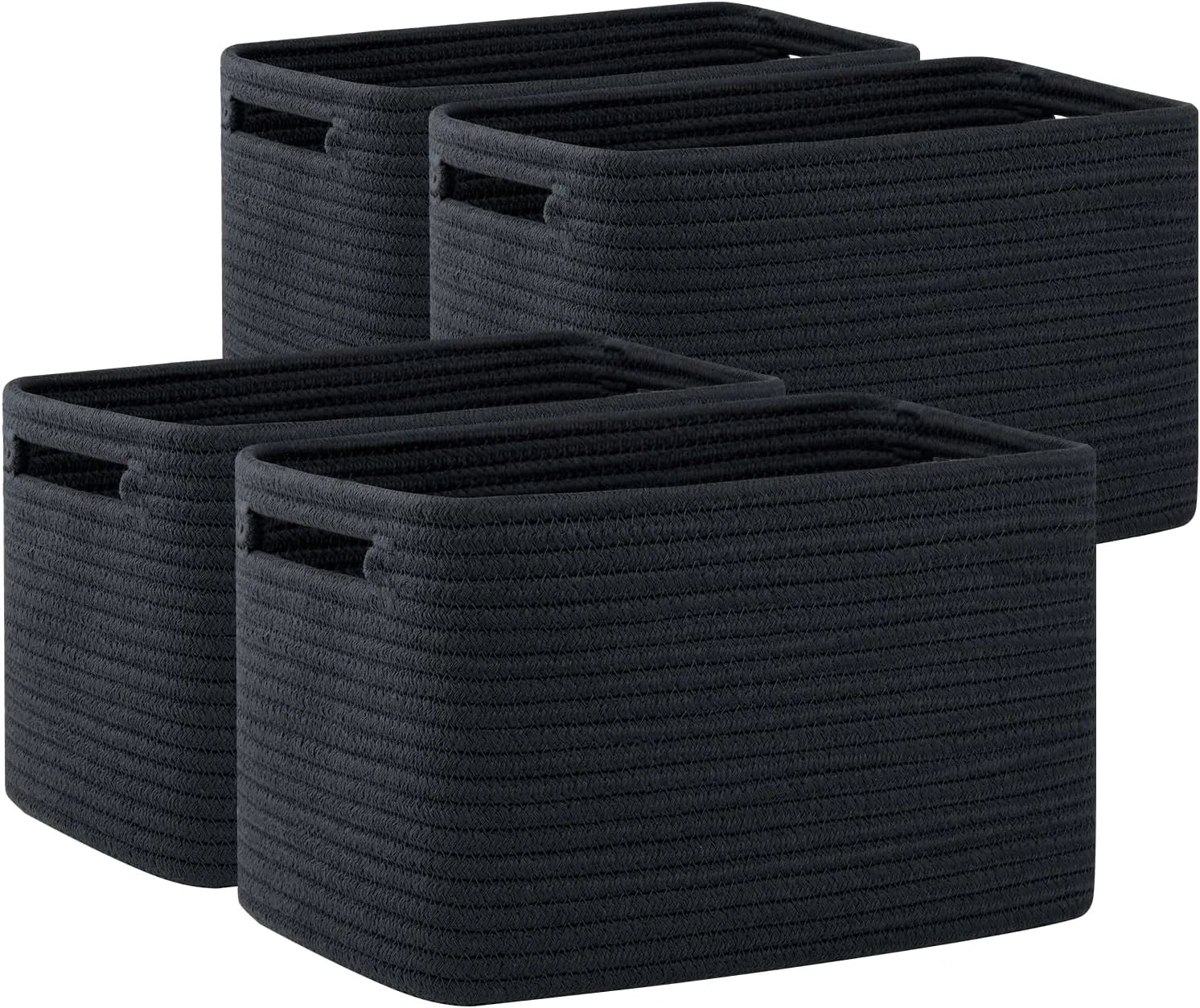 Discount 4 Pack Storage Baskets for Organizing, Cube Storage Bins for Shelves, Rectangle Storage Baskets With Handles - Image 10