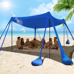 Alternative view of Lumi Discount Beach Tent Sun Shelter 10x10FT Beach Shade Canopy with 8 Sandbags, UPF 50+ Protection Beach Shade Canopy