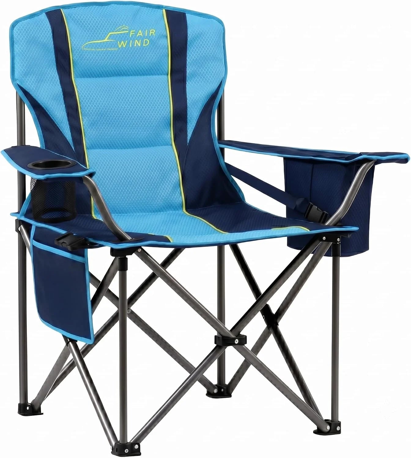 Lumi Discount FAIR WIND 2 Pack Fully Padded Oversized Camping Chair Heavy Duty Lawn Chair Set with Adjustable Lumbar Support - Image 3