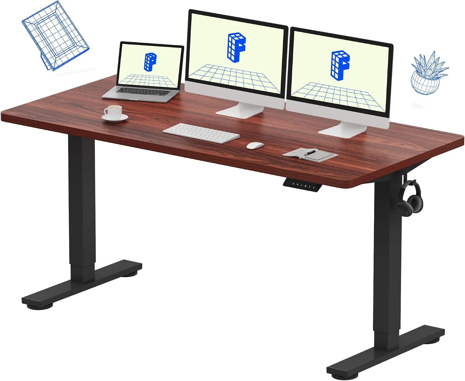 Lumi Discount FLEXISPOT EN1 One-Piece Standing Desk, Electric Adjustable with 4 Memory Presets, 176 LBS Capacity, 48x24 Black - Image 44