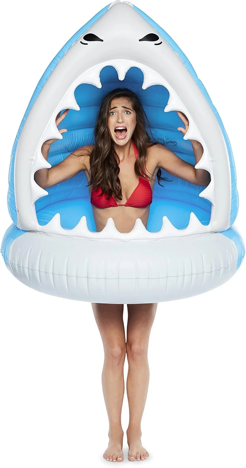 Lumi Discount Shark Inflatable Pool Float, Large Novelty Lounge Raft
