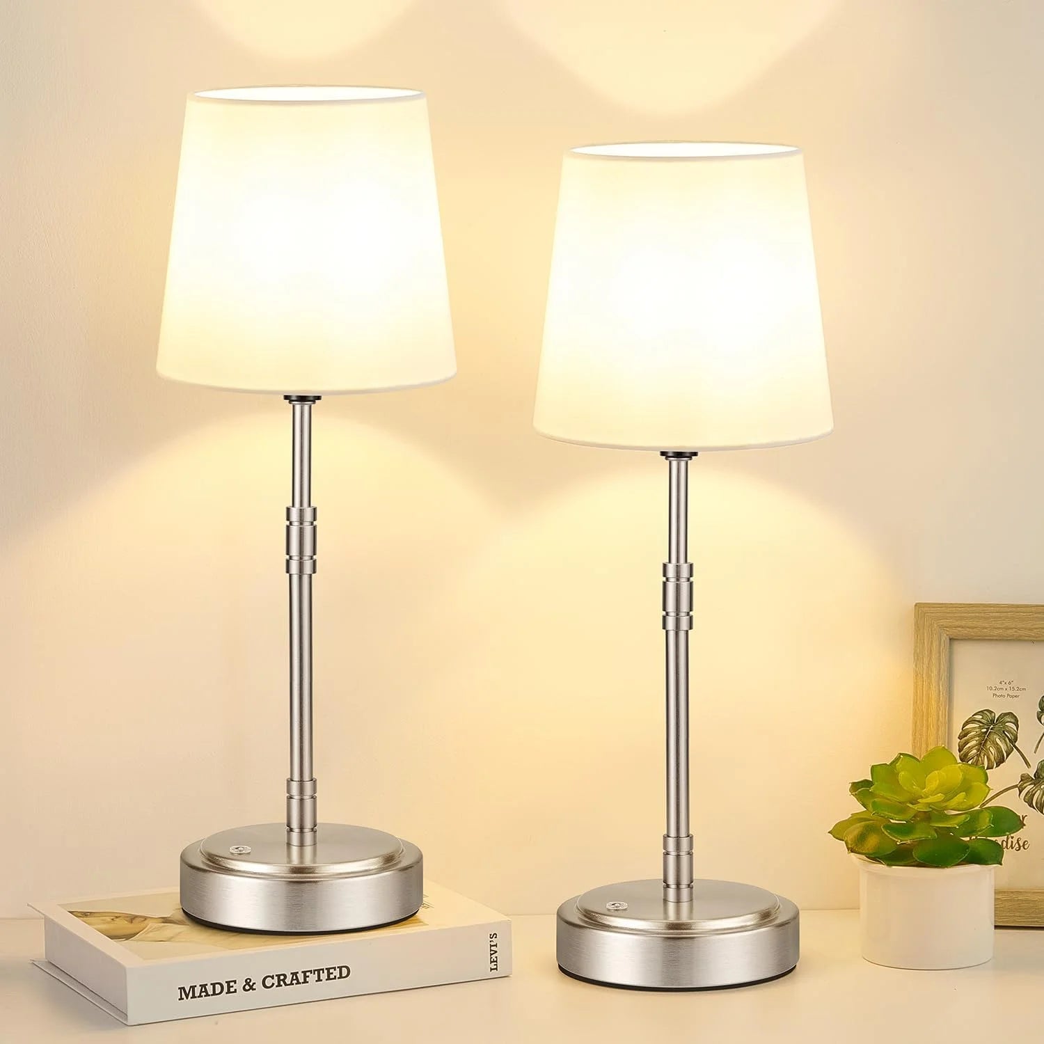 Discount Cordless Table Lamps Set of 2 ¨C Battery Operated Lamp with 7500mAh Rechargeable Battery, Dimmable, Bulb Included - Image 7