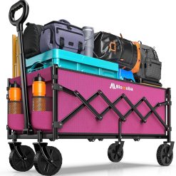 Discount Blomoba 35 Extra Long Folding Wagon with Adjustable Handle & Wheels, Black