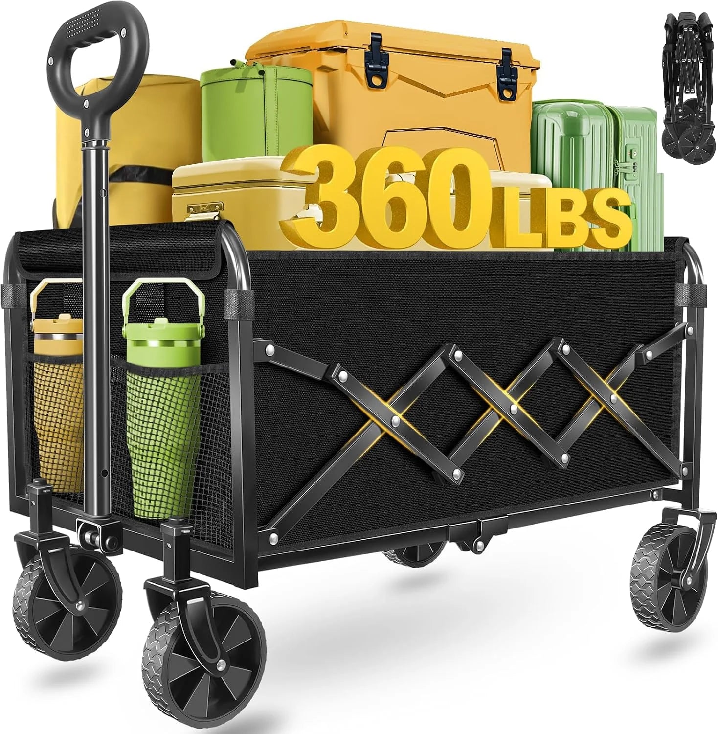 Discount Collapsible Wagons Carts Foldable, 500LBS Heavy Duty Wagon Cart Foldable - Image 3