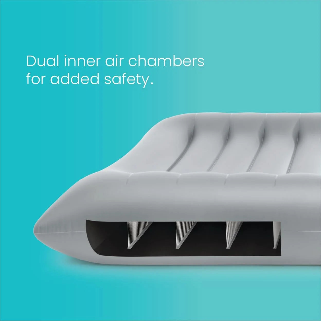 Discount Luxe Lounge Inflatable Pool Mat: Removable Fabric Cover, 2 Soft Handles, 440 Weight Capacity, 78 x 62 - Image 4