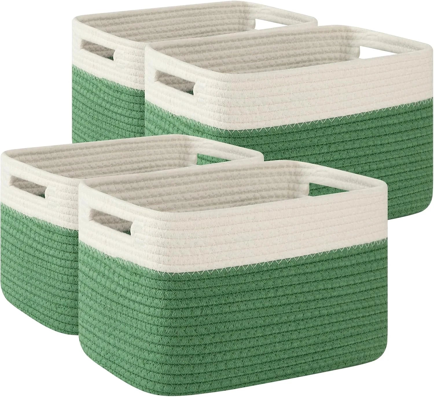 Discount 4 Pack Storage Basket, 13x9x7.8 Cotton Rope Baskets for Shelves, Closet Organizer for Bedroom & Living Room, Soft - Image 4