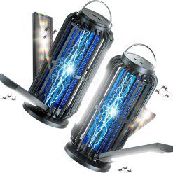 Discount 2 Pack Solar Bug Zapper, 3 Solar Charging Panels, 4200V Mosquito Zapper, IP67 Waterproof