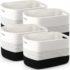 Discount Storage Organizing Baskets, 11”Lx9”Wx8”H Woven Baskets for Storage Toys, Towels, Books