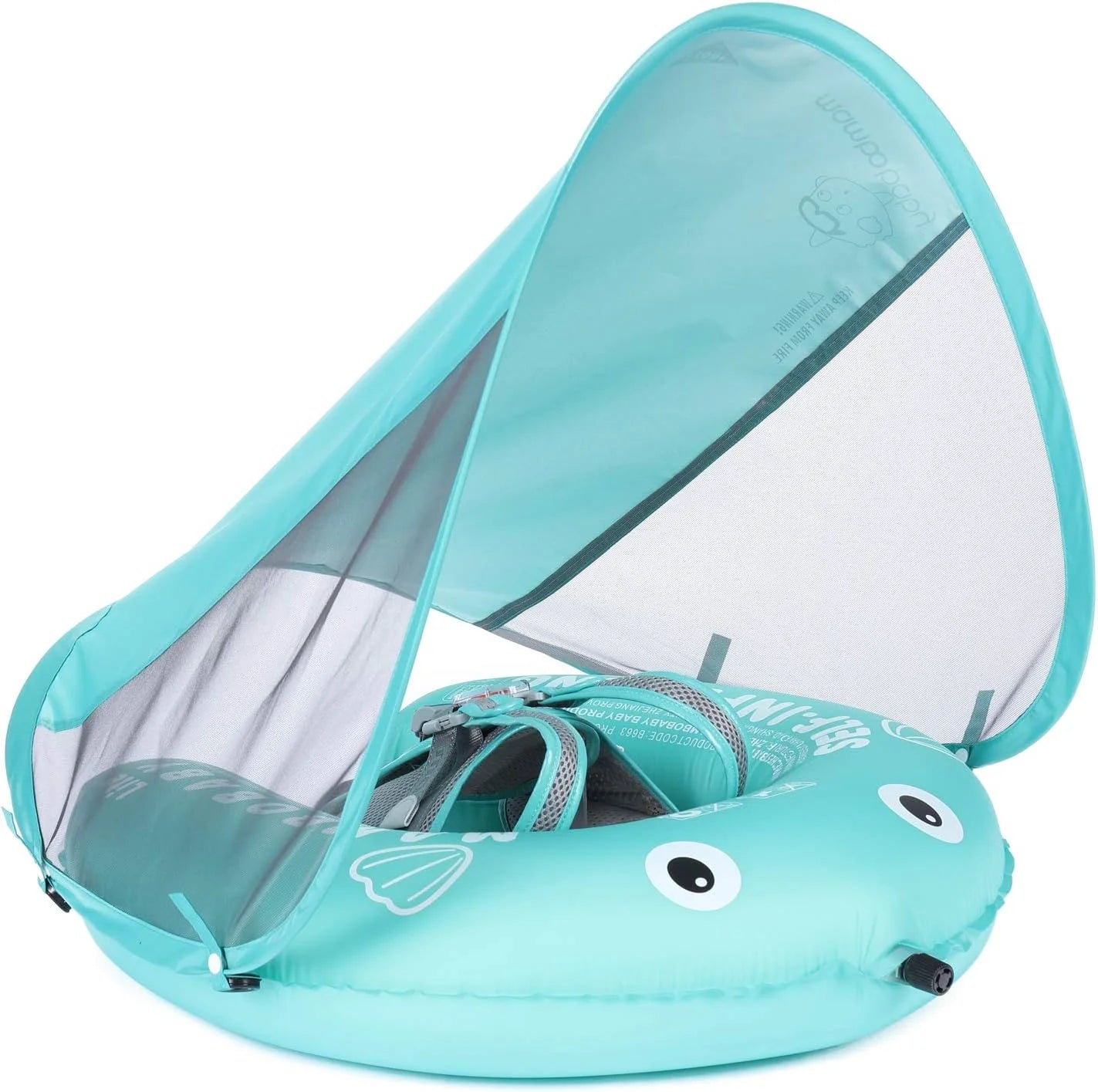 Lumi Discount Mambobaby Float Self-Inflating Baby Pool Floats Hammock with Canopy, Compressible Folding Baby Floating Bed - Image 8