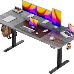 Discount 55 x 28 Large Electric Standing Desk, Height Adjustable Computer Desk, 27.6 Deep Desktop