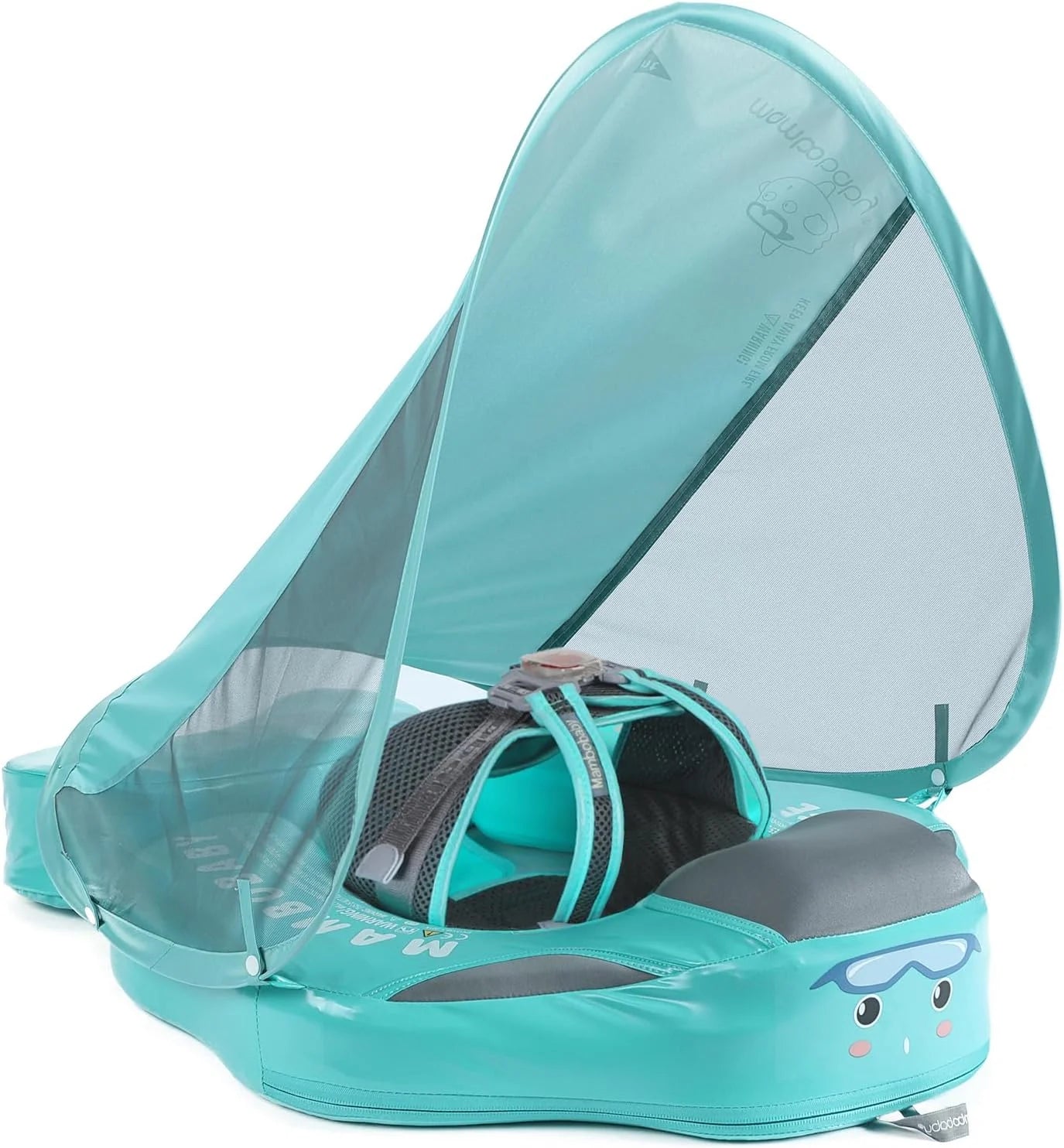 Lumi Discount Mambobaby Float Self-Inflating Baby Pool Floats Hammock with Canopy, Compressible Folding Baby Floating Bed - Image 6