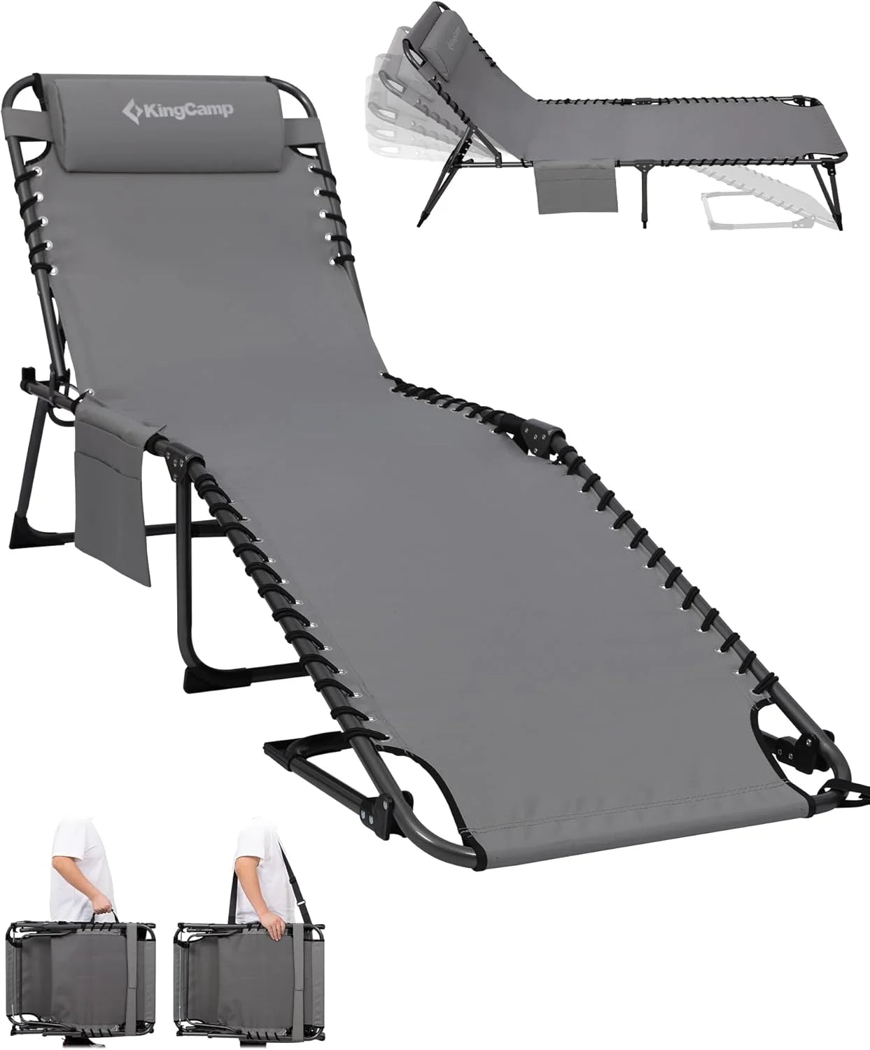 Lumi Discount Lounge Chair with face Hole & Canopy Shade, 400LBS Folding Portable Tanning Chair with face Hole - Image 8