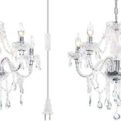 Alternative view of Discount Crystal Clear Chandelier 5-Light Pendant Ceiling Lighting Fixture
