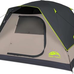 Lumi Discount Happy Travel Camping Tent, 4/6 Person Dome Tents for Camping with Rainfly, Waterproof Clip Easy Setup Portable Family