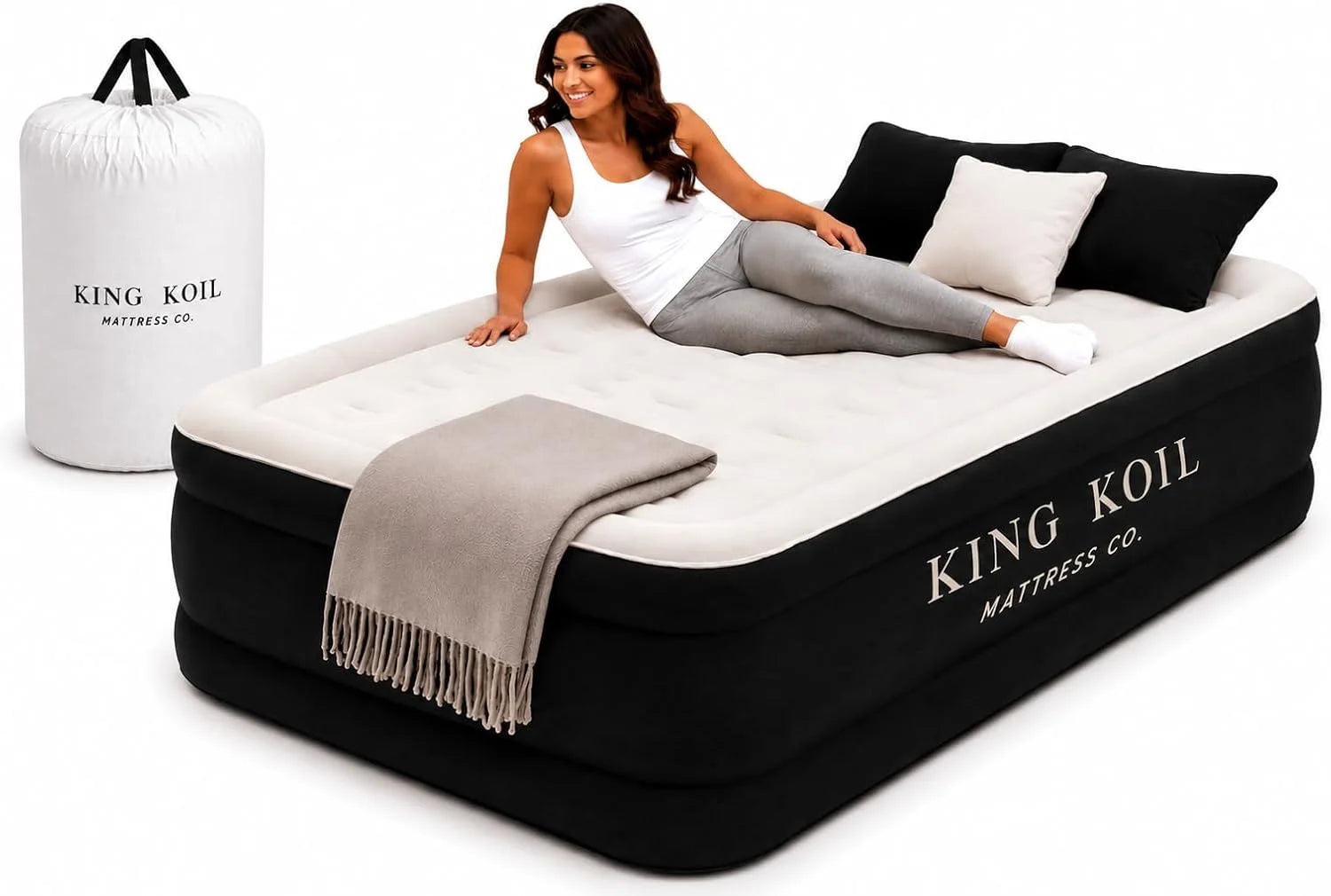 Discount King Koil 20 Queen Air Mattress with Built-in High-Speed Pump, CNN Underscored Top Pick, Inflates in 2 Minutes - Image 3