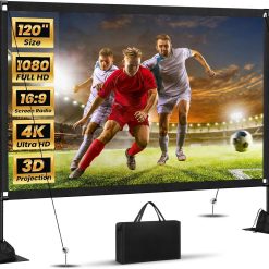 Alternative view of Lumi Discount Projector Screen with Stand: Portable Projector Screen Outdoor Indoor Front/Rear16: 9 4K HD with Carry Bag