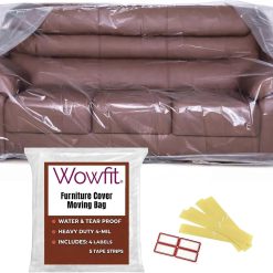 Discount 4mil Couch Cover for Moving, Clear Sofa Storage Bag, 92Wx42Dx62/41H