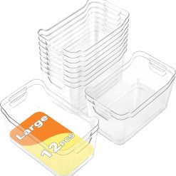 Alternative view of Discount 12 Pack Clear Plastic Storage Bins, Pantry Organizers and Storage, Clear Pantry Organizer Bins, Plastic Containers
